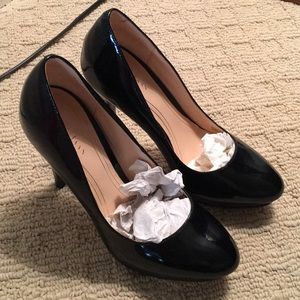Black patent leather Cole Haan stilettos